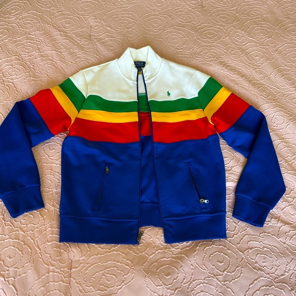 Polo Ralph Lauren Colorful Striped Track Jacket. Only worn once literally . - Picture 2 of 3